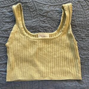 Luca + Grae Green Ribbed Crop Top